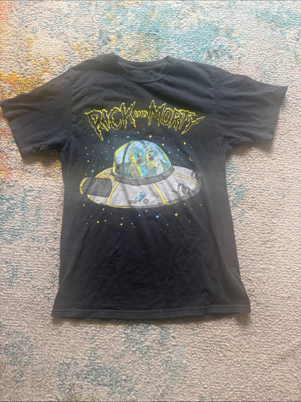 Rick and Morty Black Graphic Tee - Short Sleeve Fan Shirt